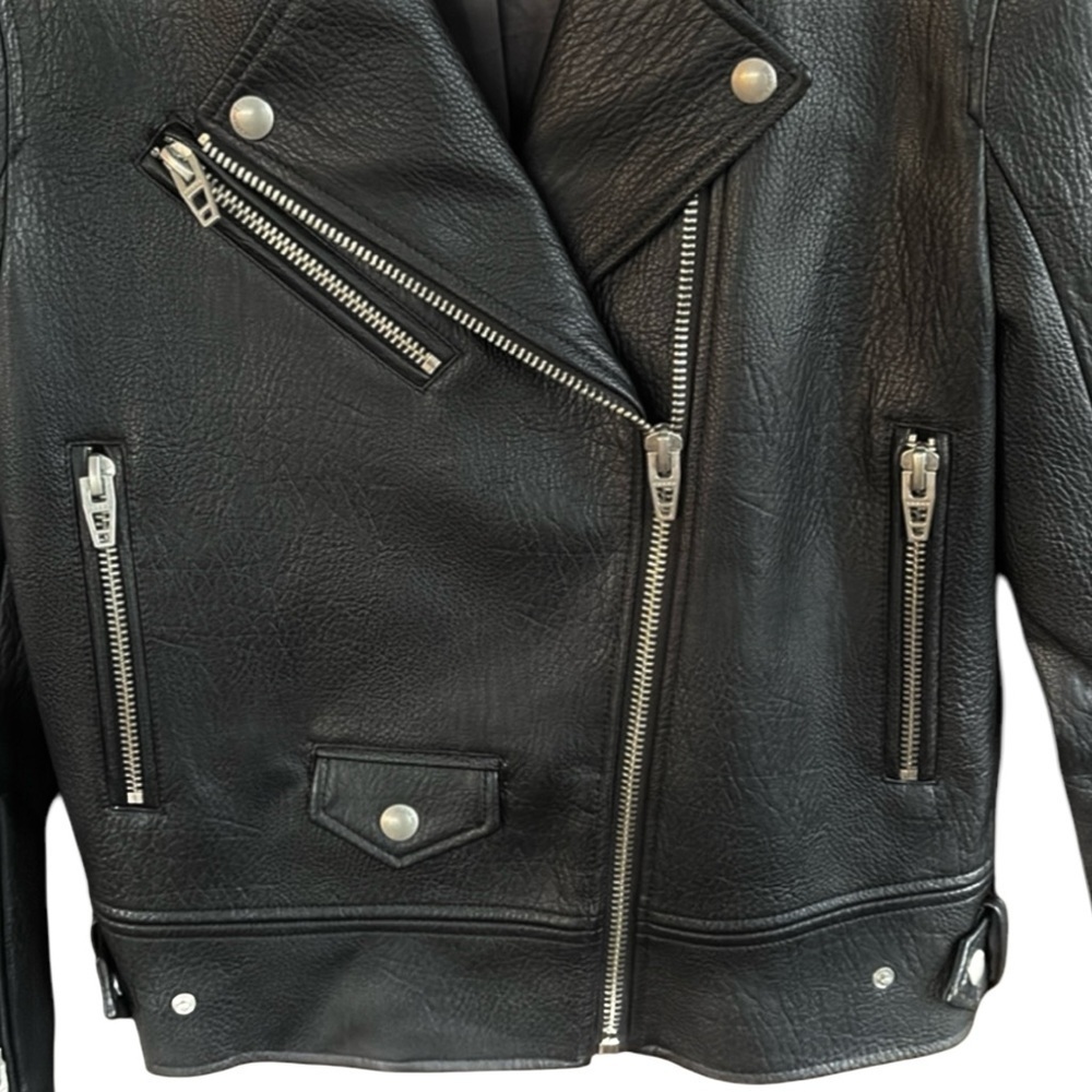 Like New Blank NYC Open Secret Faux Leather Moto Jacket Black Size Small - Picture 7 of 12